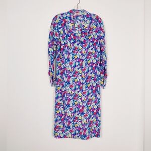 Ports International Women's Vintage Floral Midi Modest Dress Size Large XL